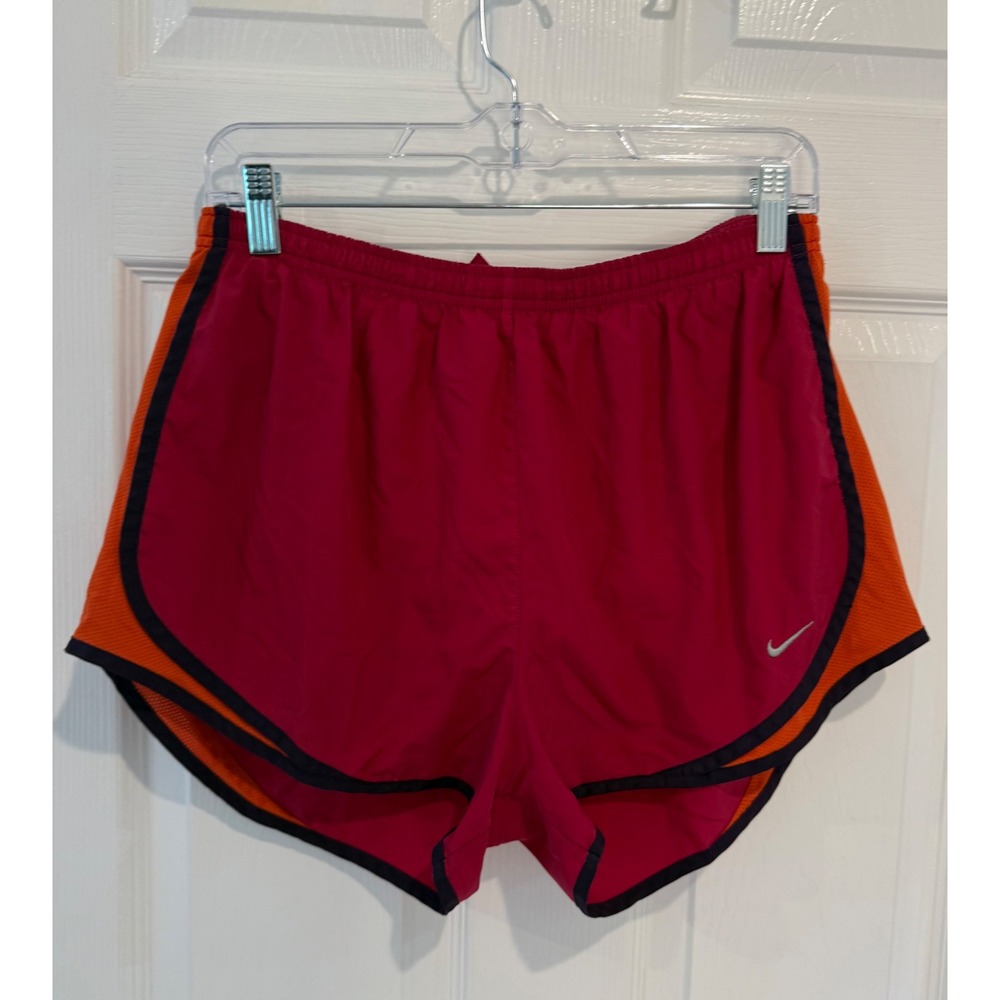 Nike Dri-FIT Running Shorts Athletic Gym Training Maroon Orange L